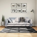 vidaXL Covor pufos "PAMPLONA" fire înalte negru/crem modern 160x160 cm vidaXL Covor pufos "PAMPLONA" fire înalte negru/crem modern 160x160 cm