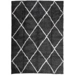 vidaXL Covor pufos "PAMPLONA" fire înalte negru/crem modern 200x280 cm vidaXL Covor pufos "PAMPLONA" fire înalte negru/crem modern 200x280 cm