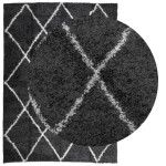 vidaXL Covor pufos "PAMPLONA" fire înalte negru/crem modern 240x340 cm vidaXL Covor pufos "PAMPLONA" fire înalte negru/crem modern 240x340 cm