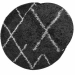 vidaXL Covor pufos "PAMPLONA" fire înalte negru/crem modern Ø 100 cm vidaXL Covor pufos "PAMPLONA" fire înalte negru/crem modern Ø 100 cm