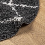 vidaXL Covor pufos "PAMPLONA" fire înalte negru/crem modern Ø 160 cm vidaXL Covor pufos "PAMPLONA" fire înalte negru/crem modern Ø 160 cm