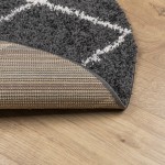 vidaXL Covor pufos "PAMPLONA" fire înalte negru/crem modern Ø 280 cm vidaXL Covor pufos "PAMPLONA" fire înalte negru/crem modern Ø 280 cm