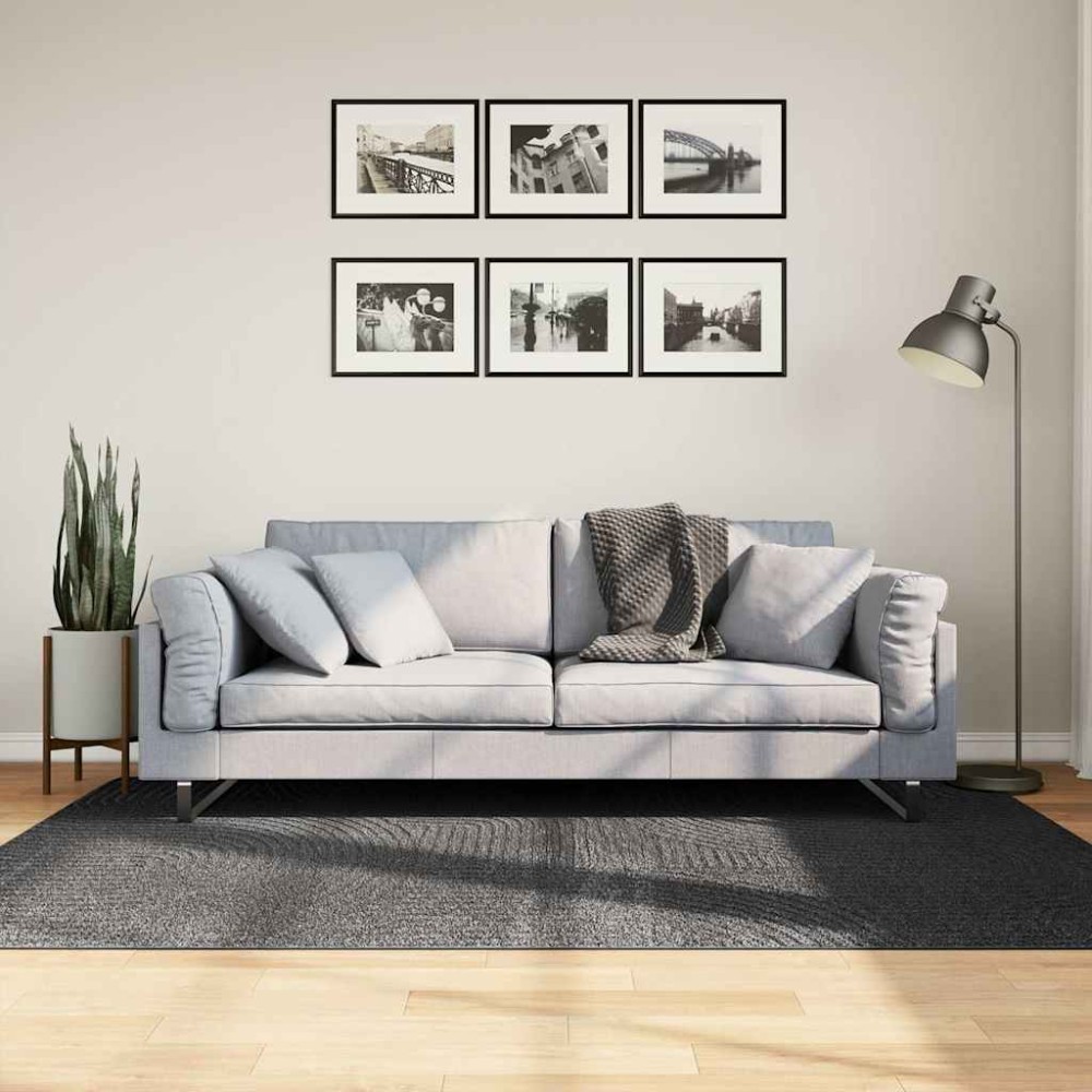 vidaXL Covor "IZA" aspect scandinav cu fire scurte, antracit,140x200cm