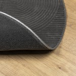 vidaXL Covor "IZA" aspect scandinav, cu fire scurte, antracit, Ø 100cm