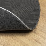 vidaXL Covor "IZA" aspect scandinav, cu fire scurte, antracit, Ø 200cm