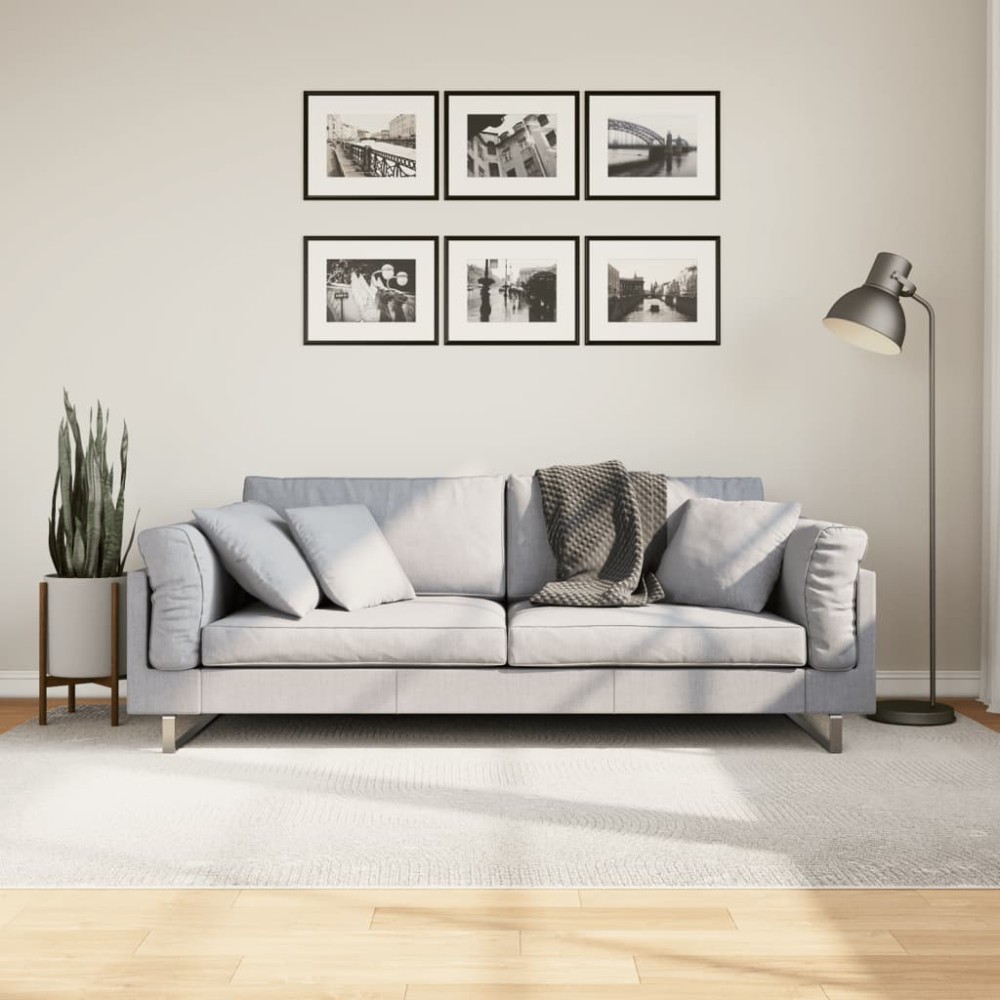 vidaXL Covor "IZA" aspect scandinav, cu fire scurte, crem, 160x230 cm