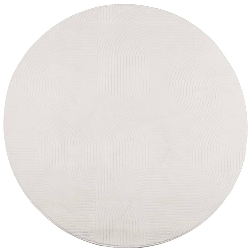 vidaXL Covor "IZA" aspect scandinav, cu fire scurte, crem, Ø 80 cm