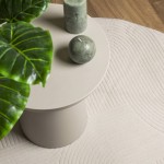 vidaXL Covor "IZA" aspect scandinav, cu fire scurte, crem, Ø 160 cm