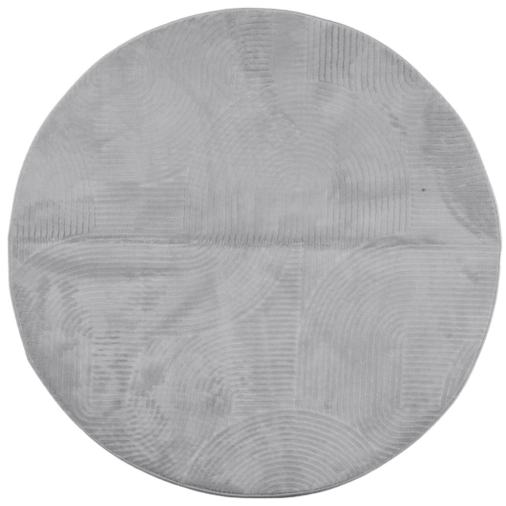 vidaXL Covor "IZA" aspect scandinav, cu fire scurte, gri, Ø 80 cm