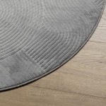 vidaXL Covor "IZA" aspect scandinav, cu fire scurte, gri, Ø 80 cm vidaXL Covor "IZA" aspect scandinav, cu fire scurte, gri, Ø 80 cm