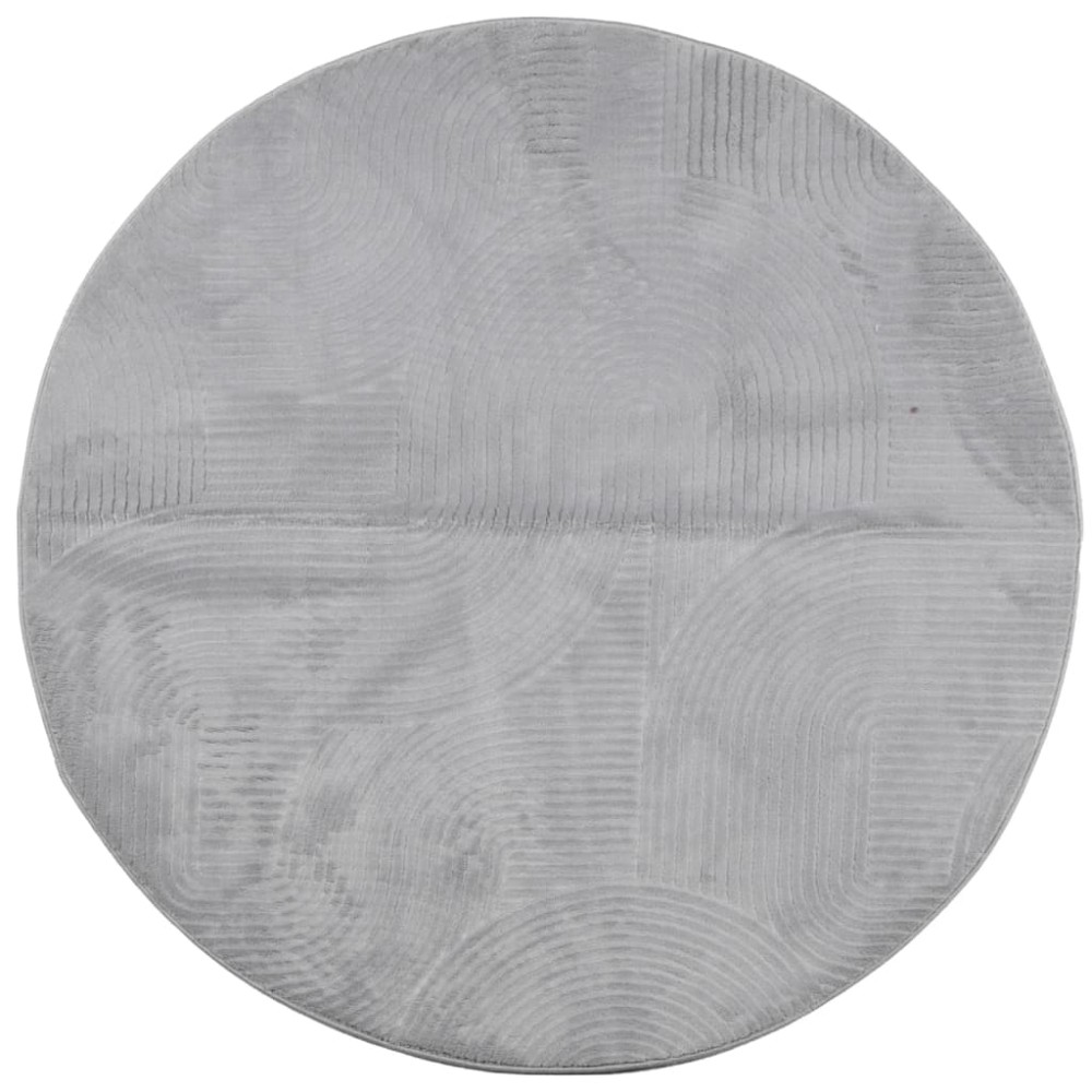 vidaXL Covor "IZA" aspect scandinav, cu fire scurte, gri, Ø 100 cm