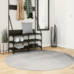 vidaXL Covor "IZA" aspect scandinav, cu fire scurte, gri, Ø 160 cm