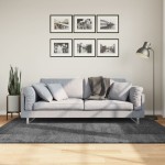vidaXL Covor „OVIEDO”, fire scurte, antracit, 140x200 cm vidaXL Covor „OVIEDO”, fire scurte, antracit, 140x200 cm