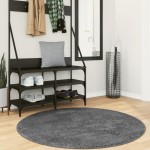 vidaXL Covor „OVIEDO”, fire scurte, antracit, Ø 120 cm vidaXL Covor „OVIEDO”, fire scurte, antracit, Ø 120 cm