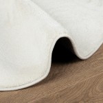 vidaXL Covor „OVIEDO”, fire scurte, crem, Ø 80 cm vidaXL Covor „OVIEDO”, fire scurte, crem, Ø 80 cm
