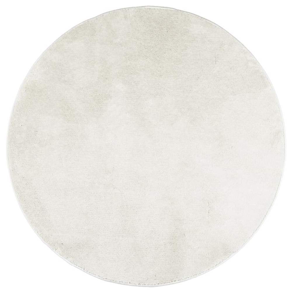 vidaXL Covor „OVIEDO”, fire scurte, crem, Ø 120 cm
