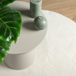 vidaXL Covor „OVIEDO”, fire scurte, crem, Ø 160 cm