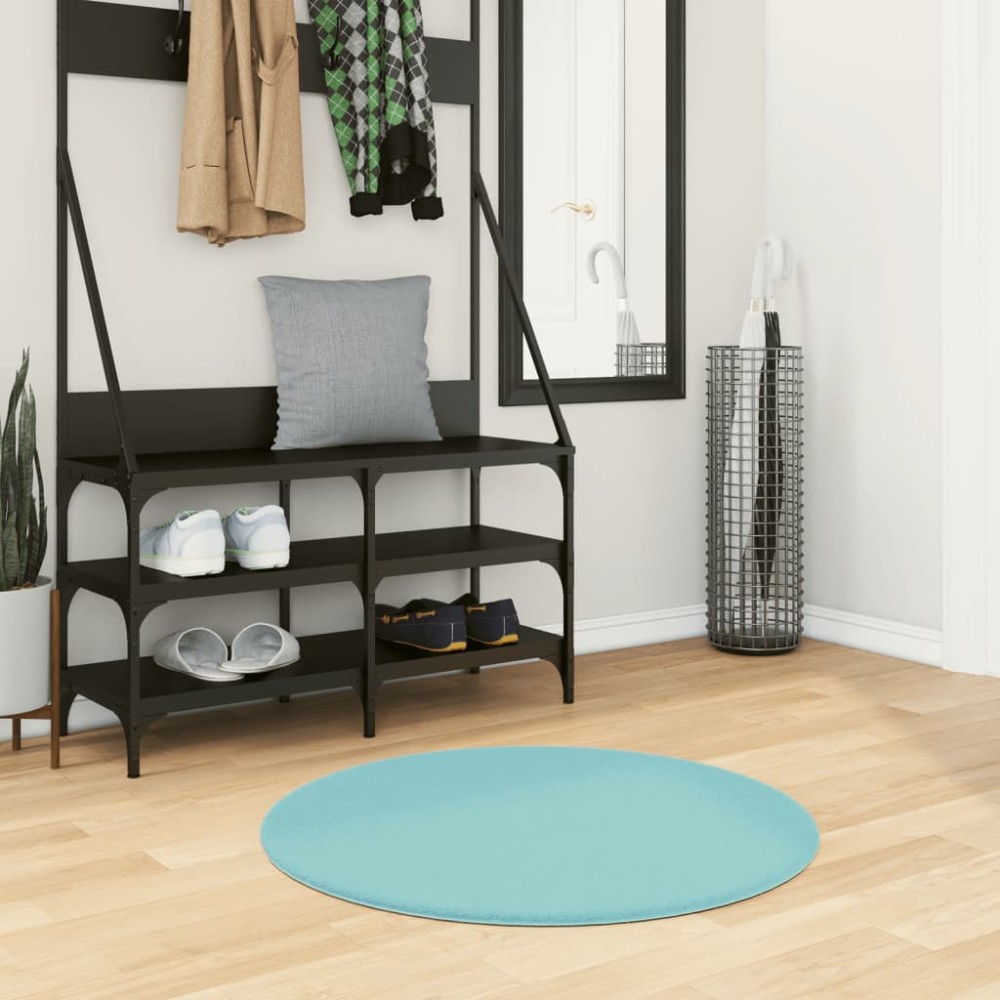 vidaXL Covor „OVIEDO”, fire scurte, verde, Ø 80 cm