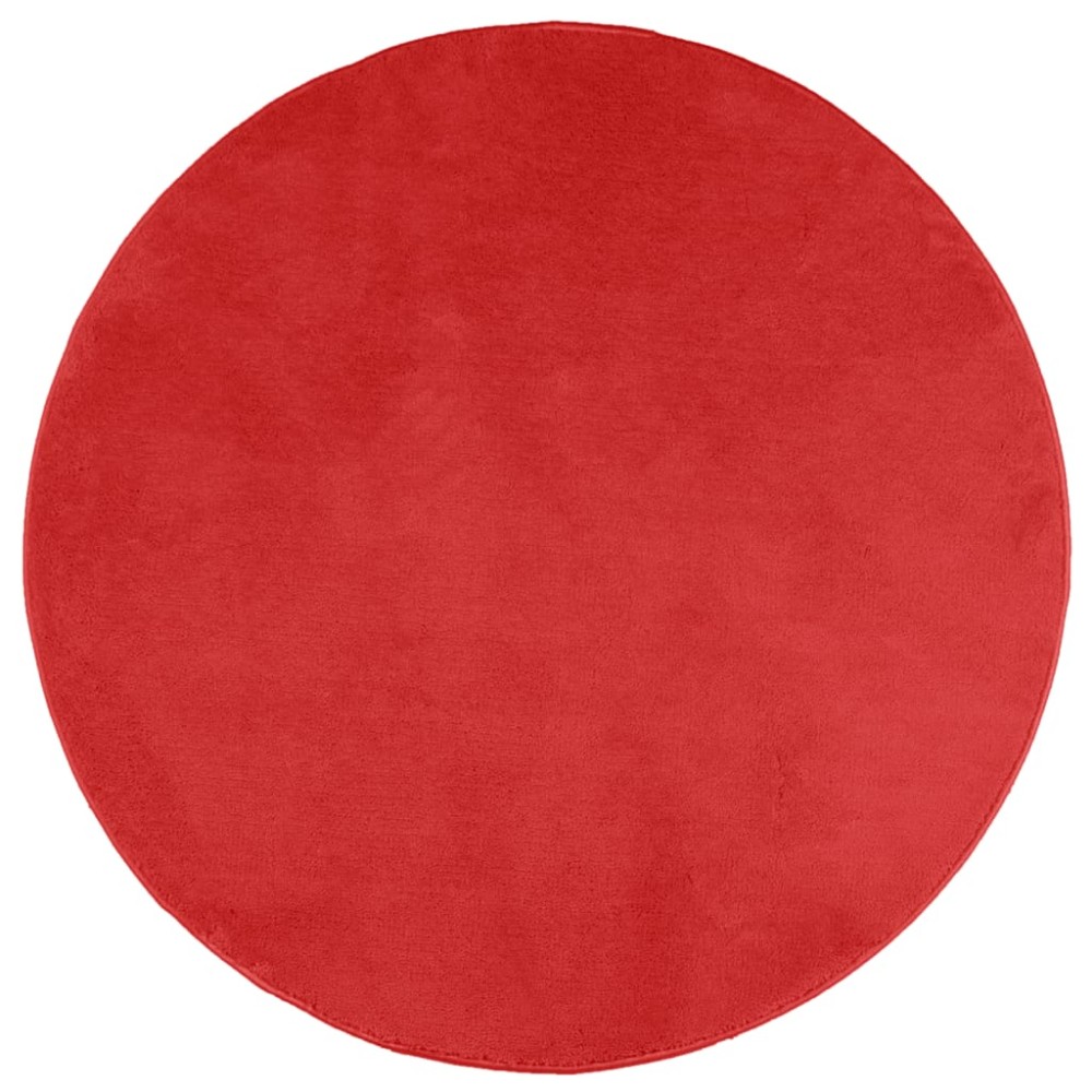 vidaXL Covor „OVIEDO”, fire scurte, roșu, Ø 120 cm