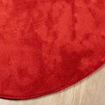 vidaXL Covor „OVIEDO”, fire scurte, roșu, Ø 120 cm vidaXL Covor „OVIEDO”, fire scurte, roșu, Ø 120 cm