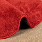 vidaXL Covor „OVIEDO”, fire scurte, roșu, Ø 120 cm vidaXL Covor „OVIEDO”, fire scurte, roșu, Ø 120 cm