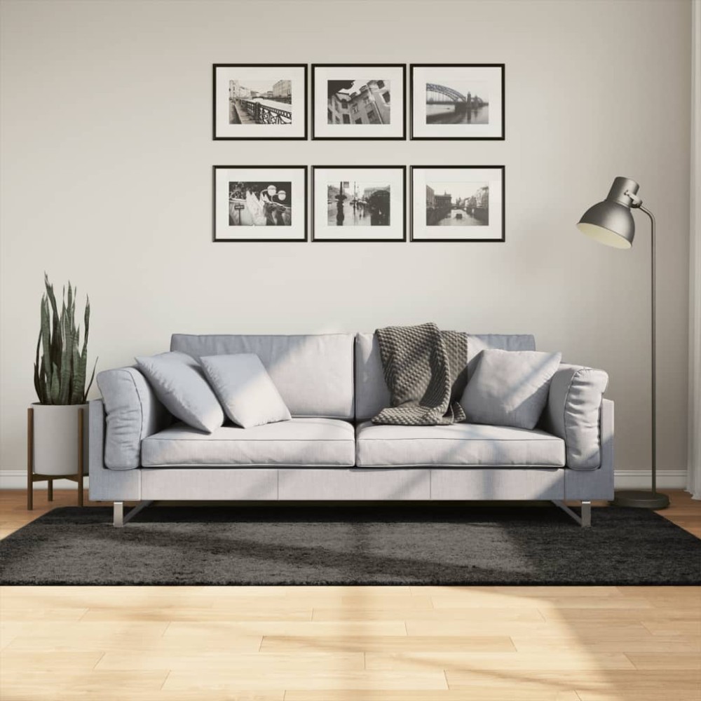 vidaXL Covor ISTAN, cu fire înalte, aspect lucios, antracit, 100x200cm