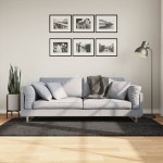 vidaXL Covor ISTAN, cu fire înalte, aspect lucios, antracit, 100x200cm