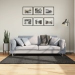 vidaXL Covor ISTAN, cu fire înalte, aspect lucios, antracit, 120x170cm vidaXL Covor ISTAN, cu fire înalte, aspect lucios, antracit, 120x170cm