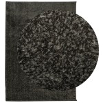 vidaXL Covor ISTAN, cu fire înalte, aspect lucios, antracit, 240x340cm