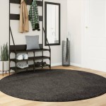 vidaXL Covor ISTAN, cu fire înalte, aspect lucios, antracit, Ø 200 cm vidaXL Covor ISTAN, cu fire înalte, aspect lucios, antracit, Ø 200 cm