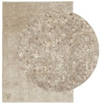 vidaXL Covor ISTAN, cu fire înalte, aspect lucios, bej, 140x200 cm
