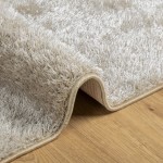 vidaXL Covor ISTAN, cu fire înalte, aspect lucios, bej, 140x200 cm
