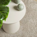 vidaXL Covor ISTAN, cu fire înalte, aspect lucios, bej, Ø 80 cm