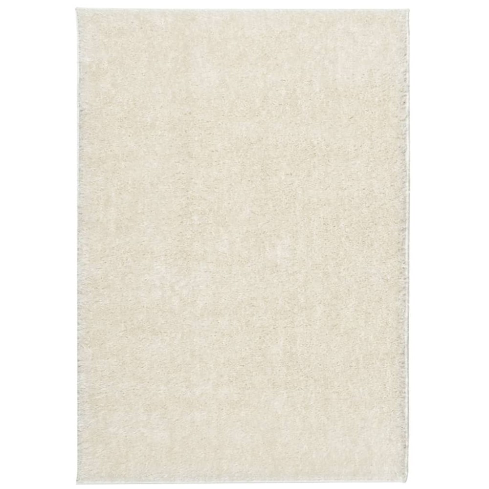vidaXL Covor ISTAN, cu fire înalte, aspect lucios, crem, 120x170 cm