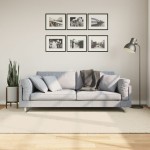 vidaXL Covor ISTAN, cu fire înalte, aspect lucios, crem, 160x230 cm