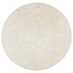 vidaXL Covor ISTAN, cu fire înalte, aspect lucios, crem, Ø 100 cm