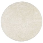 vidaXL Covor ISTAN, cu fire înalte, aspect lucios, crem, Ø 160 cm