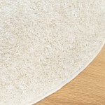 vidaXL Covor ISTAN, cu fire înalte, aspect lucios, crem, Ø 160 cm