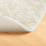 vidaXL Covor ISTAN, cu fire înalte, aspect lucios, crem, Ø 160 cm