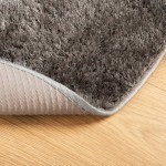 vidaXL Covor ISTAN, cu fire înalte, aspect lucios, gri, Ø 160 cm