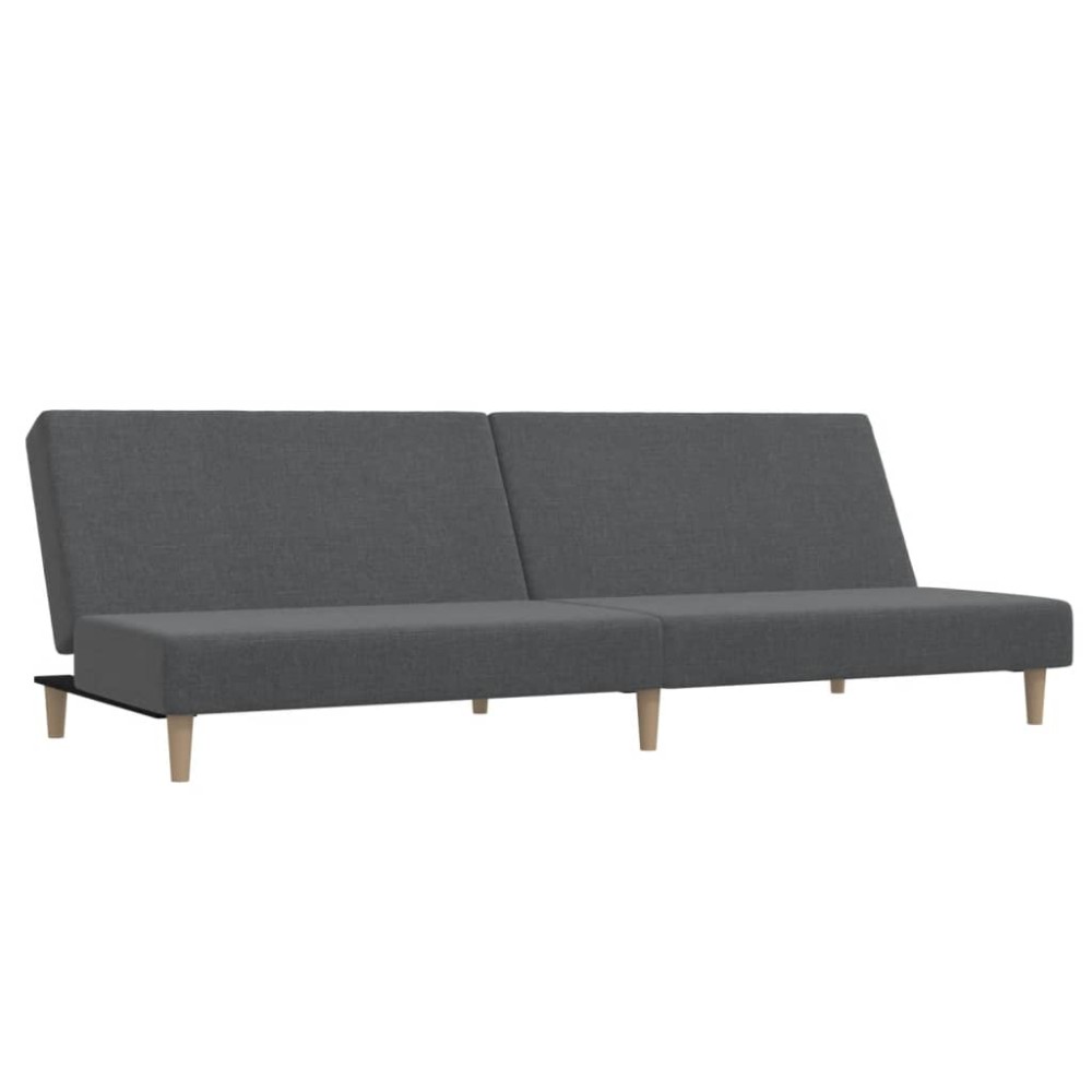 vidaXL Canapea extensibilă cu 2 locuri, gri deschis, țesătură