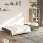 vidaXL Canapea extensibilă cu 2 locuri, gri deschis, țesătură