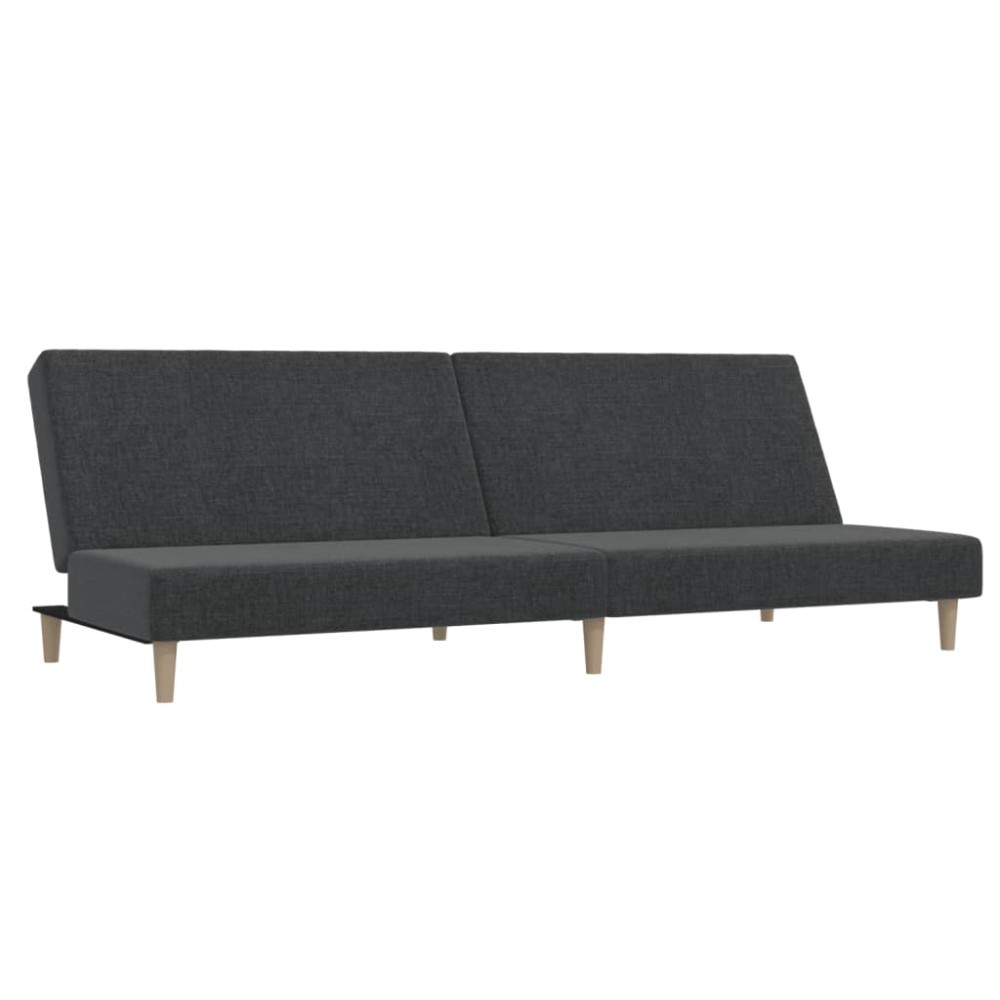 vidaXL Canapea extensibilă cu 2 locuri, gri închis, textil