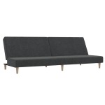 vidaXL Canapea extensibilă cu 2 locuri, gri închis, textil