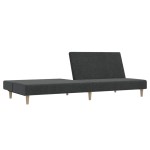 vidaXL Canapea extensibilă cu 2 locuri, gri închis, textil