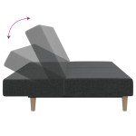 vidaXL Canapea extensibilă cu 2 locuri, gri închis, textil