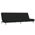 vidaXL Canapea extensibilă cu 2 locuri, negru, material textil vidaXL Canapea extensibilă cu 2 locuri, negru, material textil