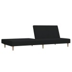 vidaXL Canapea extensibilă cu 2 locuri, negru, material textil vidaXL Canapea extensibilă cu 2 locuri, negru, material textil
