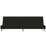 vidaXL Canapea extensibilă cu 2 locuri, negru, material textil vidaXL Canapea extensibilă cu 2 locuri, negru, material textil