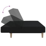 vidaXL Canapea extensibilă cu 2 locuri, negru, material textil vidaXL Canapea extensibilă cu 2 locuri, negru, material textil